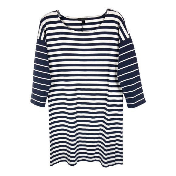 J Crew XS Dress Colorblock Stripe Ponte Shift Knit‎ Blue White Above Knee 1249 - Picture 3 of 8